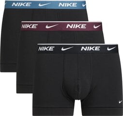 Nike meeste bokserid EVERYDAY COTTON STRETCH TRUNK 3pk, must цена и информация | Мужские боксеры | kaup24.ee