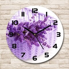 Klaasist seinakell Lavendel korvis, 30cm цена и информация | Часы | kaup24.ee