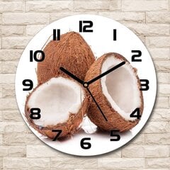 Klaasist seinakell kookospähkel, 30cm цена и информация | Часы | kaup24.ee