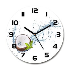 Klaasist seinakell Kookospähkel ja vesi, 30cm цена и информация | Часы | kaup24.ee
