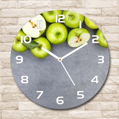 Klaasist seinakell Rohelised õunad, 30cm hind ja info | Kellad | kaup24.ee