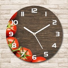 Klaasist seinakell Tomatid puidul, 30cm цена и информация | Часы | kaup24.ee