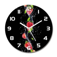 Klaasist seinakell Maasikad ja vesi, 30cm цена и информация | Часы | kaup24.ee