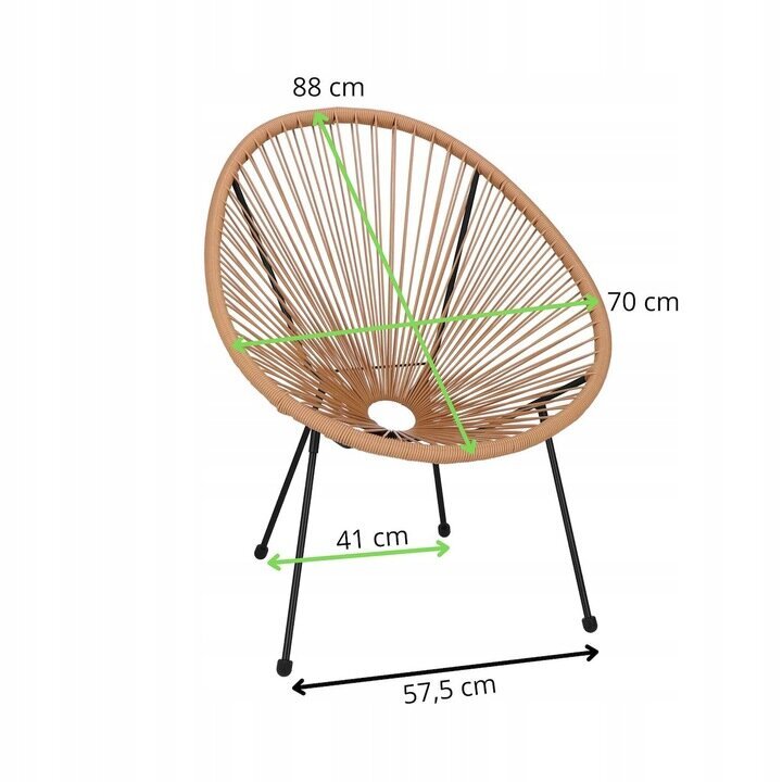 Välitool Springos Rattan Acapulco, pruun hind ja info | Aiatoolid | kaup24.ee