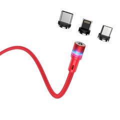 Magnetkaabel / juhe 3in1 Hoco U98 multifunktsionaalne magnetiline laadimiskaabel (lightning / MicroUSB / Type-C) цена и информация | Кабели и провода | kaup24.ee