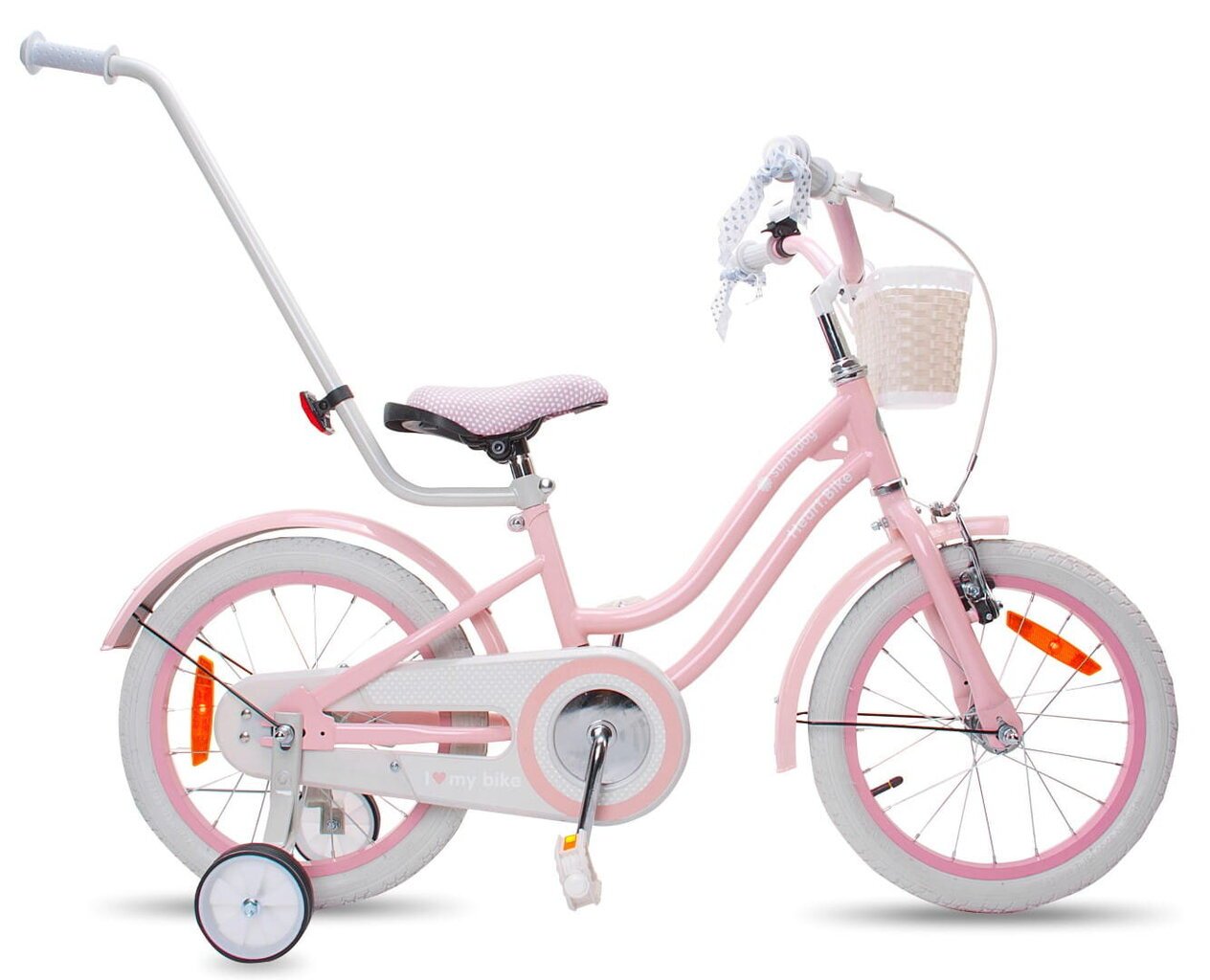 Tüdrukute jalgratas 16 tolli Silver Moon, roosa hind ja info | Jooksurattad | kaup24.ee