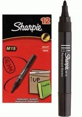 Маркеры Sharpie M15, черные, 12 шт. цена и информация | Смягчает воду и защищает Вашу посудомоечную машину от извести. | kaup24.ee