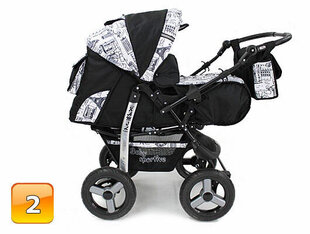 Детская коляска 3 в 1 Универсальная, чёрная/белая цена и информация | Коляски | kaup24.ee