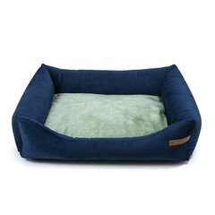 Кровать Otto темно-синяя + ортопедический матрас Бутылочно-зеленый S цена и информация | Лежаки, домики | kaup24.ee