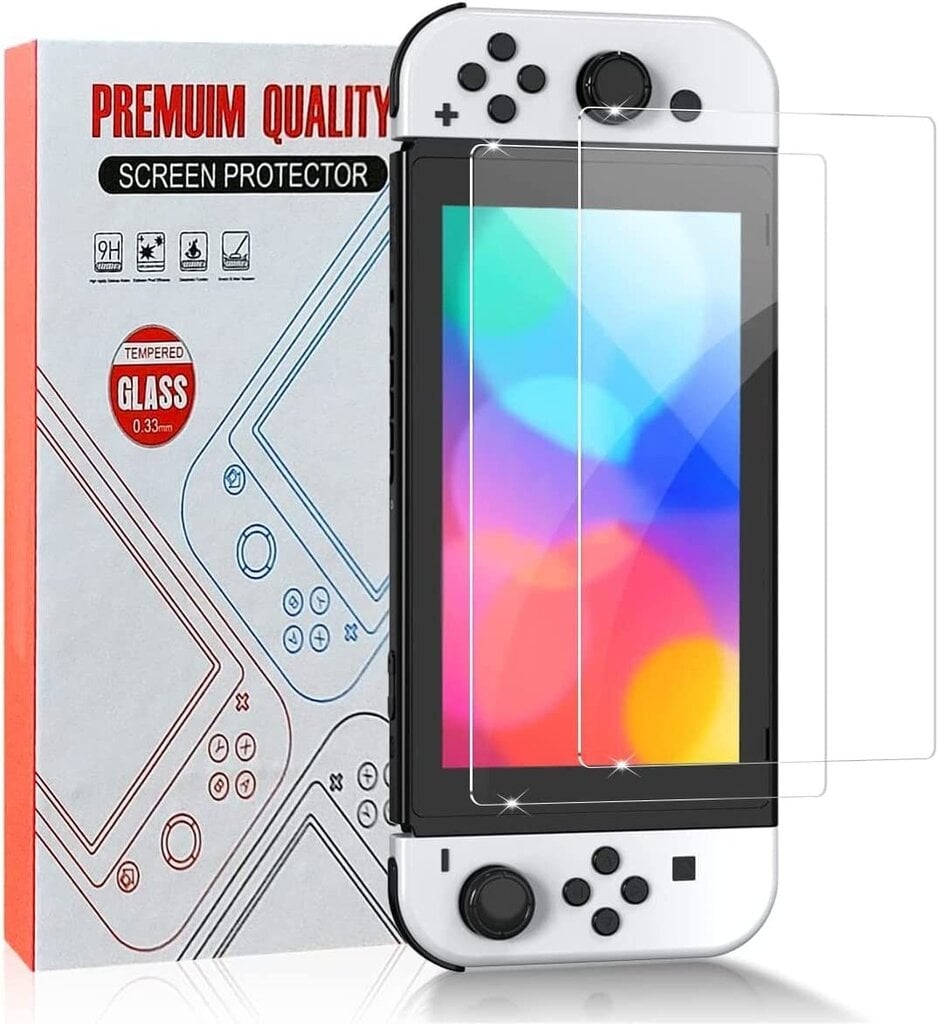 Karastatud klaas Nintendo Switch Oled 7, 2 tk hind ja info | Mängukonsoolide lisatarvikud | kaup24.ee