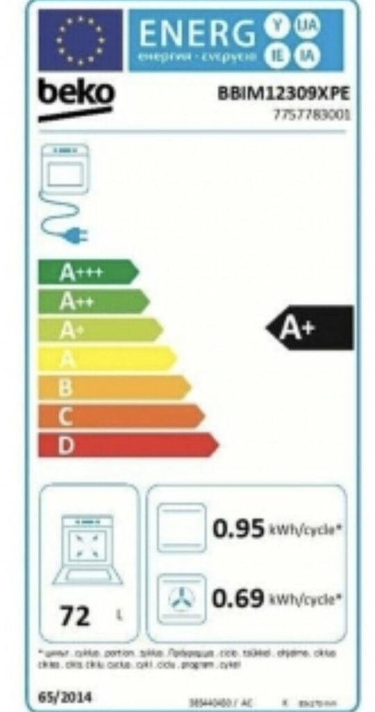 Beko 8690842427831 72 L 2400W D hind ja info | Ahjud | kaup24.ee