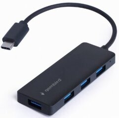 Hubs Gembird 4-port USB-C 4xUSB 3.1 (Gen 1) Black hind ja info | USB jagajad, adapterid | kaup24.ee