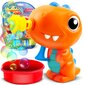 Seebimullide puhumismasin Dinosaur Bubble Fun, oranž, 12x5,5x11 cm hind ja info | Mänguasjad (vesi, rand ja liiv) | kaup24.ee