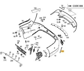 AMG tagumise küljekatte iluvõre Mercedes-Benz A1178850053, 1 tk цена и информация | MERCEDES BENZ Автотовары | kaup24.ee