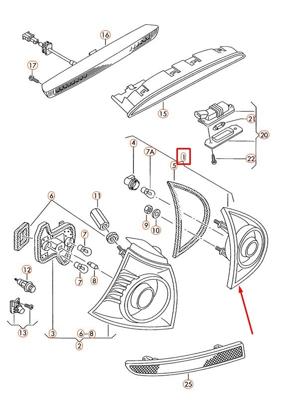 Pagasiruumi luugi vasak tuli VW GOLF Mk5 R-Line 1K6945093K hind ja info | Lisaseadmed | kaup24.ee