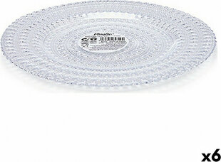 Плоская тарелка Розовый Cтекло (32,5 x 2 x 32,5 cm) (6 штук) цена и информация | Посуда, тарелки, обеденные сервизы | kaup24.ee