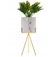 Lillepott HowHomely 13 cm x 13 x 32 cm keraamiline valge, kollane ja kuldne varjund hind ja info | Dekoratiivsed lillepotid | kaup24.ee
