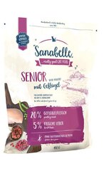Kassitoit Sanabelle vanematele kassidele kodulinnulihaga Senior, 400 g hind ja info | Kuivtoit kassidele | kaup24.ee
