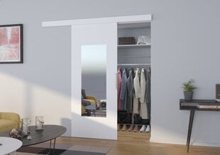 Двери для ниши с зеркалом Nela 90, белые цена и информация | Шкафы | kaup24.ee