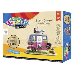 Миниатюрный домик на колесах «Happy Camper», с LED-подсветкой, Colorino Hobby цена и информация | Развивающие игрушки | kaup24.ee