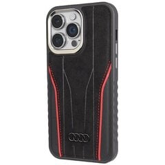 Audi Genuine Leather MagSafe iPhone 14 Pro 6.1" czarno-czerwony|black-red hardcase AU-TPUPCMIP14P-R8|D3-RD цена и информация | Чехлы для телефонов | kaup24.ee