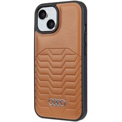 Audi Synthetic Leather MagSafe iPhone 15 | 14 | 13 6.1" brązowy|brown hardcase AU-TPUPCMIP15-GT|D3-BN цена и информация | Чехлы для телефонов | kaup24.ee