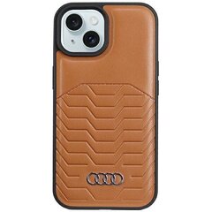 Audi Synthetic Leather MagSafe iPhone 15 | 14 | 13 6.1" brązowy|brown hardcase AU-TPUPCMIP15-GT|D3-BN цена и информация | Чехлы для телефонов | kaup24.ee