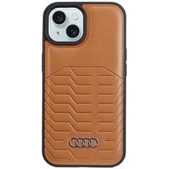 Audi Synthetic Leather MagSafe iPhone 15 Plus | 14 Plus 6.7" brązowy|brown hardcase AU-TPUPCMIP15M-GT|D3-BN цена и информация | Чехлы для телефонов | kaup24.ee