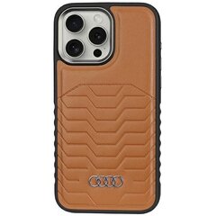 Audi Synthetic Leather MagSafe iPhone 15 Pro 6.1" brązowy|brown hardcase AU-TPUPCMIP15P-GT|D3-BN цена и информация | Чехлы для телефонов | kaup24.ee