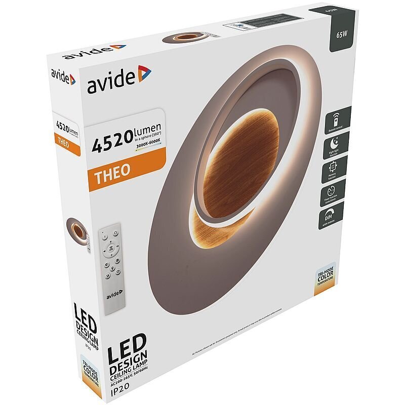 Avide LED-laevalgusti Theo 65W puldiga hind ja info | Laelambid | kaup24.ee