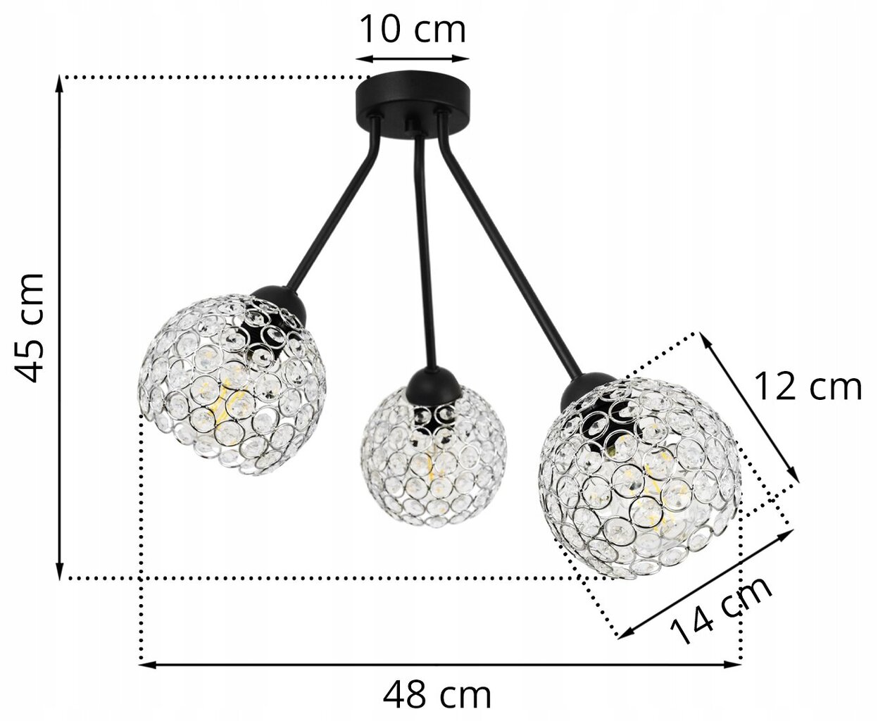 LightHome Rippvalgusti Trio Crystal hind ja info | Rippvalgustid | kaup24.ee