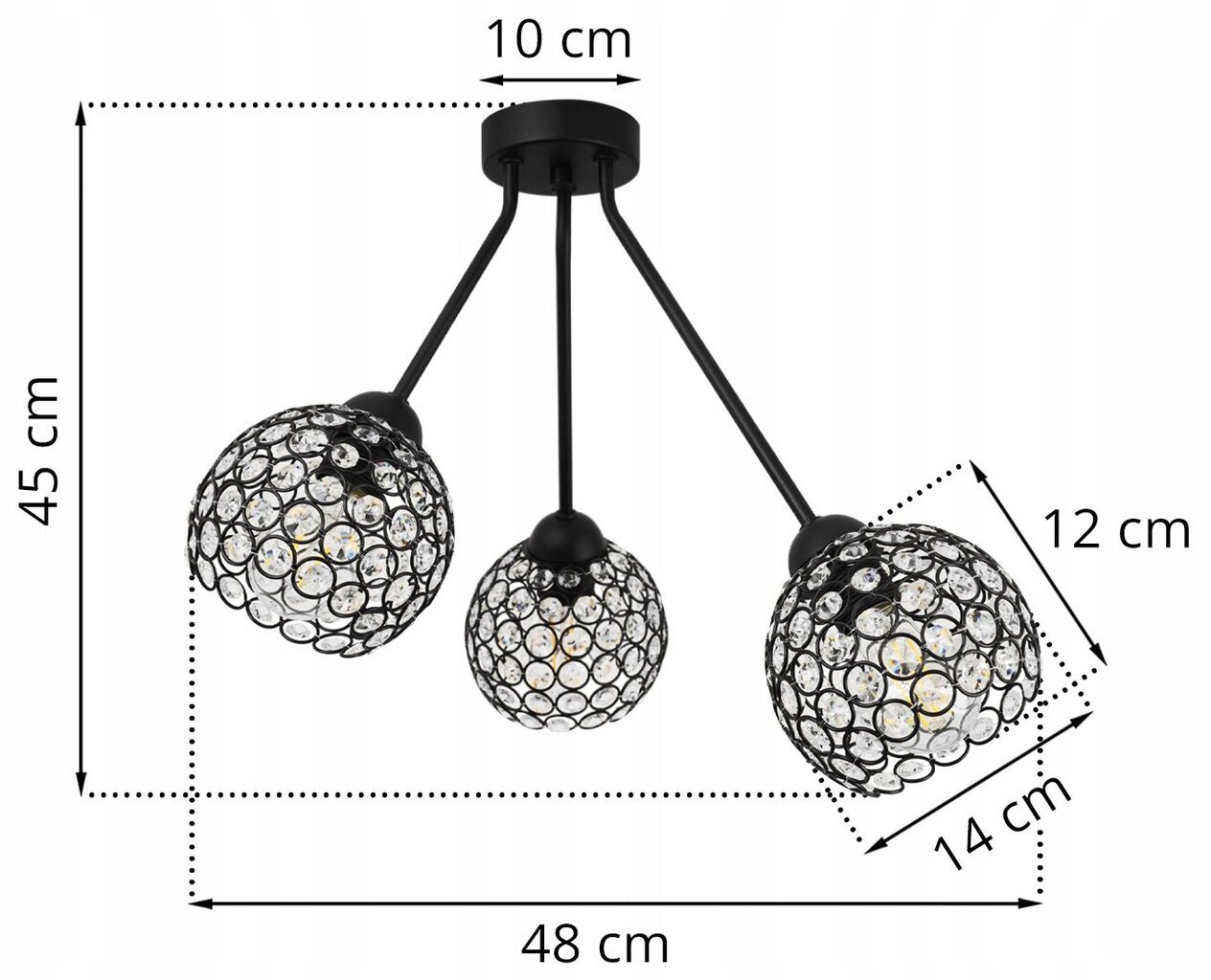 LightHome Rippvalgusti Trio Crystal цена и информация | Rippvalgustid | kaup24.ee