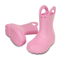 Сапоги резиновые детские Crocs Kids' Handle It Rain Boot, Carnation цена и информация | Резиновые сапоги детские | kaup24.ee