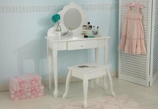 KidKraft Medium туалетный столик и стул (белый) цена и информация | Детские столы и стулья | kaup24.ee