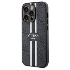 Guess GUHMP15XP4RPSK iPhone 15 Pro Max 6.7" czarny|black hardcase 4G Printed Stripes MagSafe цена и информация | Чехлы для телефонов | kaup24.ee