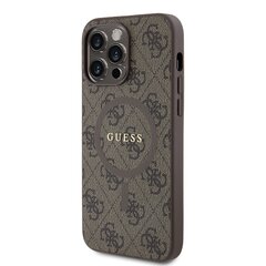 Guess PU Leather 4G Colored Ring MagSafe Case for iPhone 14 Pro Max Brown цена и информация | Чехлы для телефонов | kaup24.ee