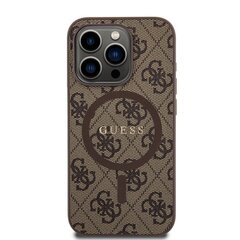 Guess PU Leather 4G Colored Ring MagSafe Case for iPhone 15 Pro Brown цена и информация | Чехлы для телефонов | kaup24.ee