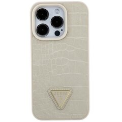 Guess GUHCP15SPCRTHCD iPhone 15 6.1" złoty|gold hardcase Croco Triangle Metal Logo цена и информация | Чехлы для телефонов | kaup24.ee