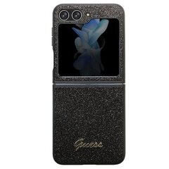 Guess GUHCZF5HGGSHK F731 Z Flip5 czarny|black hardcase Glitter Script цена и информация | Чехлы для телефонов | kaup24.ee