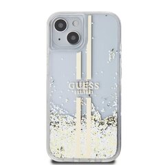 Guess PC|TPU Liquid Glitter Gold Stripe Case for iPhone 15 Plus Transparent цена и информация | Чехлы для телефонов | kaup24.ee