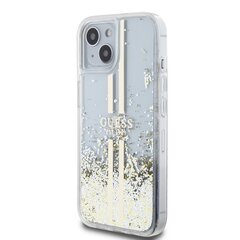 Guess PC|TPU Liquid Glitter Gold Stripe Case for iPhone 15 Pro Max Transparent цена и информация | Чехлы для телефонов | kaup24.ee