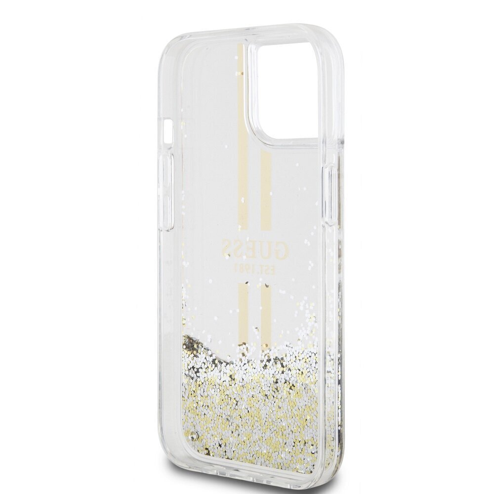 Guess TPU Liquid Glitter Gold Stripe Case hind ja info | Telefoni kaaned, ümbrised | kaup24.ee