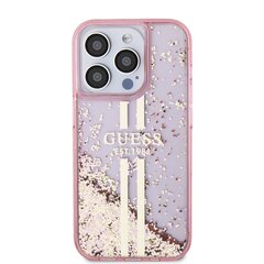 Guess PC|TPU Liquid Glitter Gold Stripe Case for iPhone 15 Pro Pink цена и информация | Чехлы для телефонов | kaup24.ee