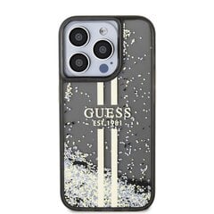 Guess PC|TPU Liquid Glitter Gold Stripe Case for iPhone 15 Transparent цена и информация | Чехлы для телефонов | kaup24.ee