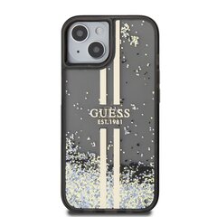 Guess PC|TPU Liquid Glitter Gold Stripe Case for iPhone 15 Transparent цена и информация | Чехлы для телефонов | kaup24.ee