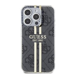 Guess IML 4G Gold Stripe Case for iPhone 15 Pro Max Black цена и информация | Чехлы для телефонов | kaup24.ee