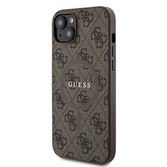 Guess PU Leather 4G Colored Ring MagSafe Case for iPhone 14 Pro Brown цена и информация | Чехлы для телефонов | kaup24.ee