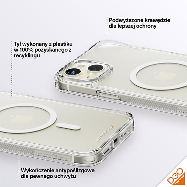 PanzerGlass HardCase iPhone 15 Plus 6.7" D3O MagSafe 3xMilitary grade transparent 1182 цена и информация | Telefoni kaaned, ümbrised | kaup24.ee