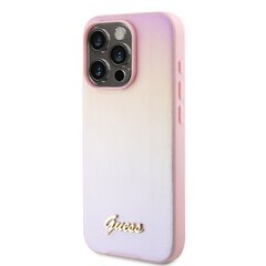 Guess PU Leather Iridescent Metal Script Case for iPhone 15 Pro Gold цена и информация | Чехлы для телефонов | kaup24.ee