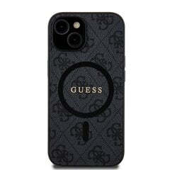 Guess PU Leather 4G Colored Ring MagSafe Case for iPhone 15 Pro Max Black цена и информация | Чехлы для телефонов | kaup24.ee